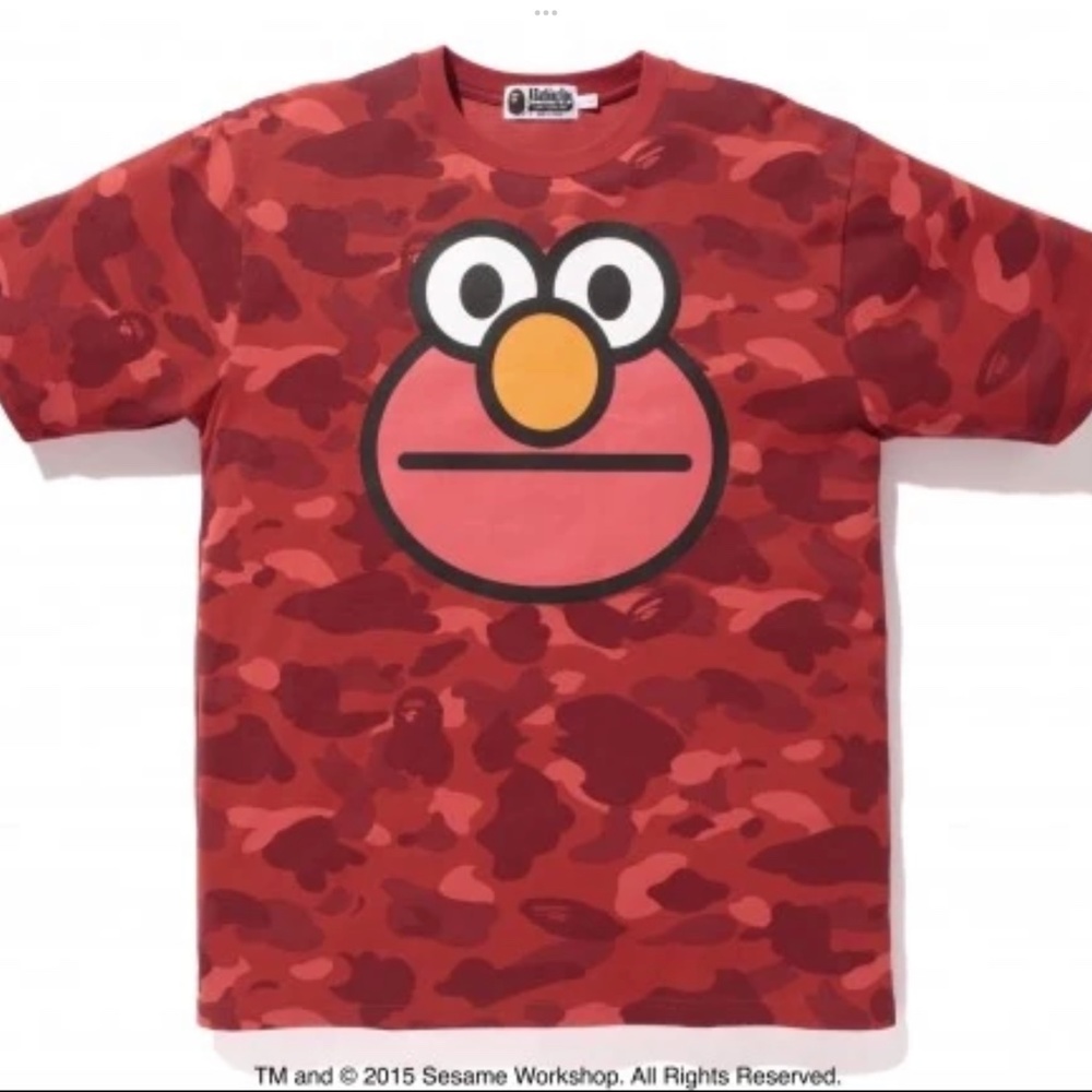 Bape x Baby Milo x Sesame Street Red Camo Tee